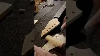 Applying Poplar Burl Headstock Veneer