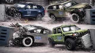 2025 Crash Test Comparison &ndash; Volvo XC90 vs VW Atlas vs Jeep Gladiator vs Cybertruck