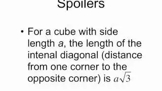 Internal diagonal of a cube