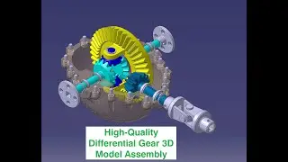 Catia Differential Gear 3D Model assembly.