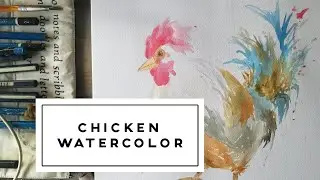 Easy watercolor chicken 🐓