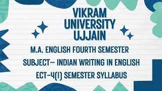 Vikram University Ujjain M.A. English 4th Sem Sub - Indian Writing English Syllabus #viralvideo2025