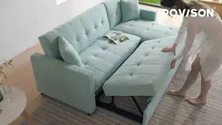 POVISON 3-in-1 Reversible Sectional Sofa Sleeper