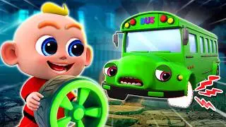 Wheels On The Green Bus | Funny Song | Nursery Rhymes & Kids Songs | Animal PIB MrCars