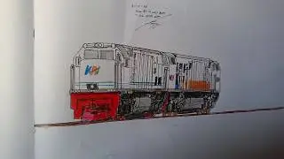 Mencoba gambar lokomotif CC 201 89 12 SDT & CC 206 15 08 KPT DT || menggambar kereta api Indonesia
