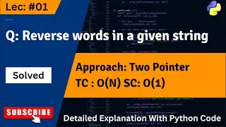 Frequently Asked Python Program #01: How To Reverse Words in a String - In Hindi