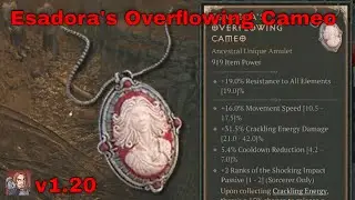 Diablo IV Unique Items - Esadora's Overflowing Cameo (Amulet)[Patch 1.20]