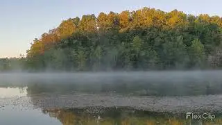 Fog mist rolling across the water surface
