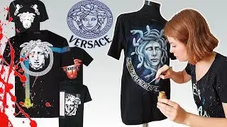 Challenging Ugly Versace Medusa t-shirts / Painting on clothes