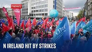 N Ireland: Largest strike in 50 years expected as public sector workers walk out