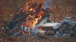 Cooking a Hearty Stew Over Fire in the Wilderness | No Words, Just Nature & Flavor