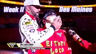 Monster Jam Two-Wheel Skills Showdown in Des Moines! Surprise Birthday Cake Smash!