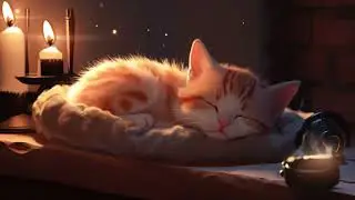 Winter Serenade: Fireplace Crackling, Calming Cat Purr for Relaxation | Deep Sleep, Stress Relief