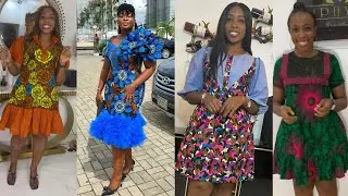 MOD&Egrave;LES DE ROBES COURTE EN PAGNE AFRICAIN TENDANCE 2022 , LATEST 2022 ANKARA SHORT DRESSES&nbsp;#model