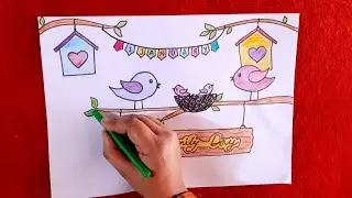 global family day drawing easy | global family day poster |drawing on family day | global family day