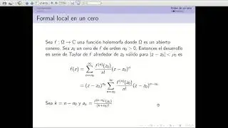Ceros de una funci&oacute;n holomorfa