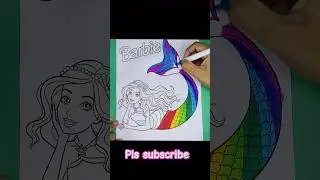#barbie rainbow#barbie mermaid #mermaid #coloring #youtubeshorts #coloringpages #easycoloring