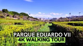 Most Beautiful Park in Lisbon! PARQUE EDUARDO VII Walking Tour in 4K! 🇵🇹