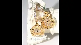 Sparkle evil eye & hamsa hand earrings