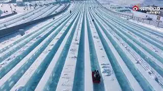 Ice Slide at the Harbin International Ice and Snow Festival, China