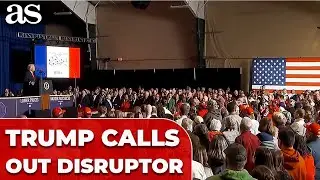 Trump CONFRONTS heckler, labels them &lsquo;PAID AGITATOR', crowd ERUPTS &lsquo;USA!'