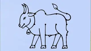 How to draw a OX from dots easy // Easy Bull drawing // OX Rangoli // Mattu pongal kolam