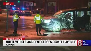 Multi-vehicle accident blocks Dixwell Avenue in Hamden