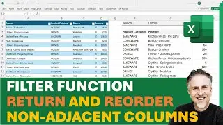 Excel FILTER Function | Non Adjacent Columns | Return Specific Columns & Reorder Columns