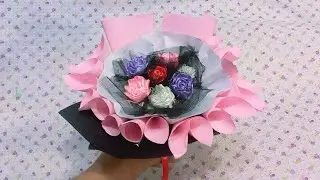 How to make bouquet | handmade bouquet making ideas | making bouquet with paper | making bouquet 
