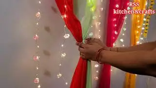 DIY Decorations for Festivals |Simple Backdrop Decoration Idea with normal Chunni | Background decor