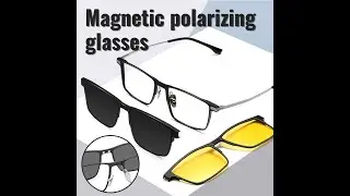 Optical Night Vision Polarized Magnetic Clip -  Glasses for Men Pure Titanium Frame