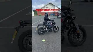 Practice makes perfect - MOD 1 manoeuvre practice #yamahaxsr125 #motorcycle #bikerchick