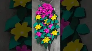 Beautiful Paper Flower Wall Hanging | Easy Home Decor #shorts #walldecor #wallhanging #craftideas