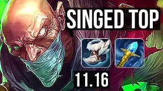 SINGED vs RYZE (TOP) | Rank 1 Singed, 2/3/17, 300+ games | KR Grandmaster | v11.16