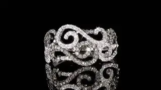 14K WHITE GOLD CLUSTER FANCY BROWN DIAMOND RING. Ref. 307 506