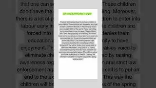 📕 Lost Spring Summary Class 12 English #class12 #class12english #shorts