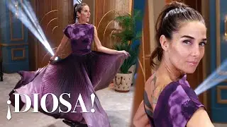 &iexcl;QU&Eacute; COLORES! Juana deton&oacute; la pantalla con su lookazo de Bogani en morado con macro flores