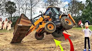 full loading JCB 3DX expert power loading mode and experiment hydraulic engine oil