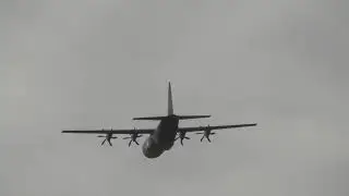 B 538 Royal Danish Air Force Denmark Lockheed C 130J Hercules departs Cambridge UK 9dec2020 1227p ft