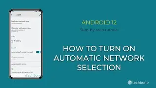 How to Turn On Automatic Network selection [Android 12]