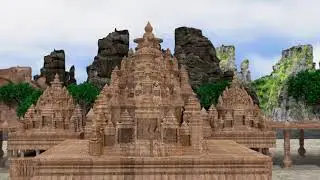 3D Modelling of Temple with environment #modelling #texturing #lighting #Temple