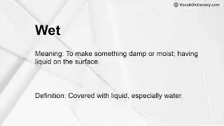 Wet Meaning