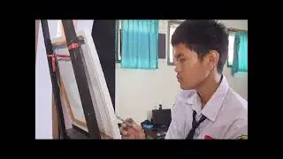 Painting Beautiful Mountain View By Slow Learner Student