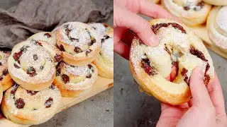 Custard and chocolate chips rolls: soft and delicious!