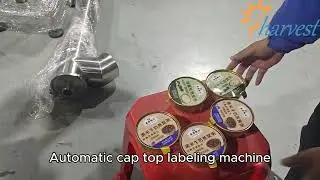 #Cap Top Label Applicator, #Automatic Lid Cap Top Sticker Labeling Machine #Labeler #Applicator