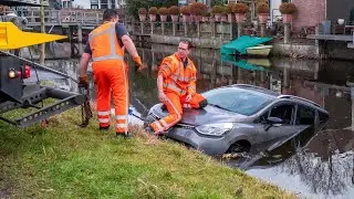BERGING : Voertuig te water door vergeten handrem (RENAULT CLIO)🚗