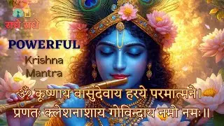 ॐ कृष्णाय वासुदेवाय हरये परमात्मने। प्रणतः क्लेशनाशाय गोविन्दाय नमो नमः॥ #powerfulmantra #vasudevaye