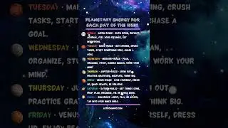 Planetary Energy for Each Day of the Week