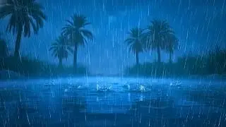 Quiet Desert Oasis Rain Under the Night Sky | Deep Sleep ASMR