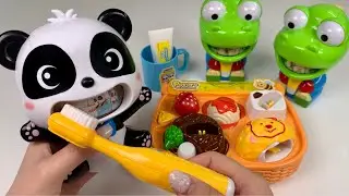 [🐰Toy ASMR🐰] Satisfying Toy Unboxing Pororo Eating Set with BabyBus 🍽️ Panda Kiki Dentist Toys 장난감놀이